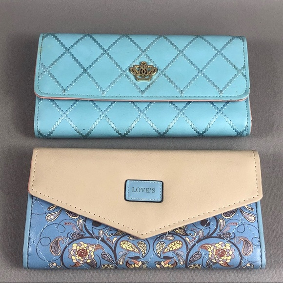 Fashion Floral Wallet and Fashion Crown Wallet Bundle